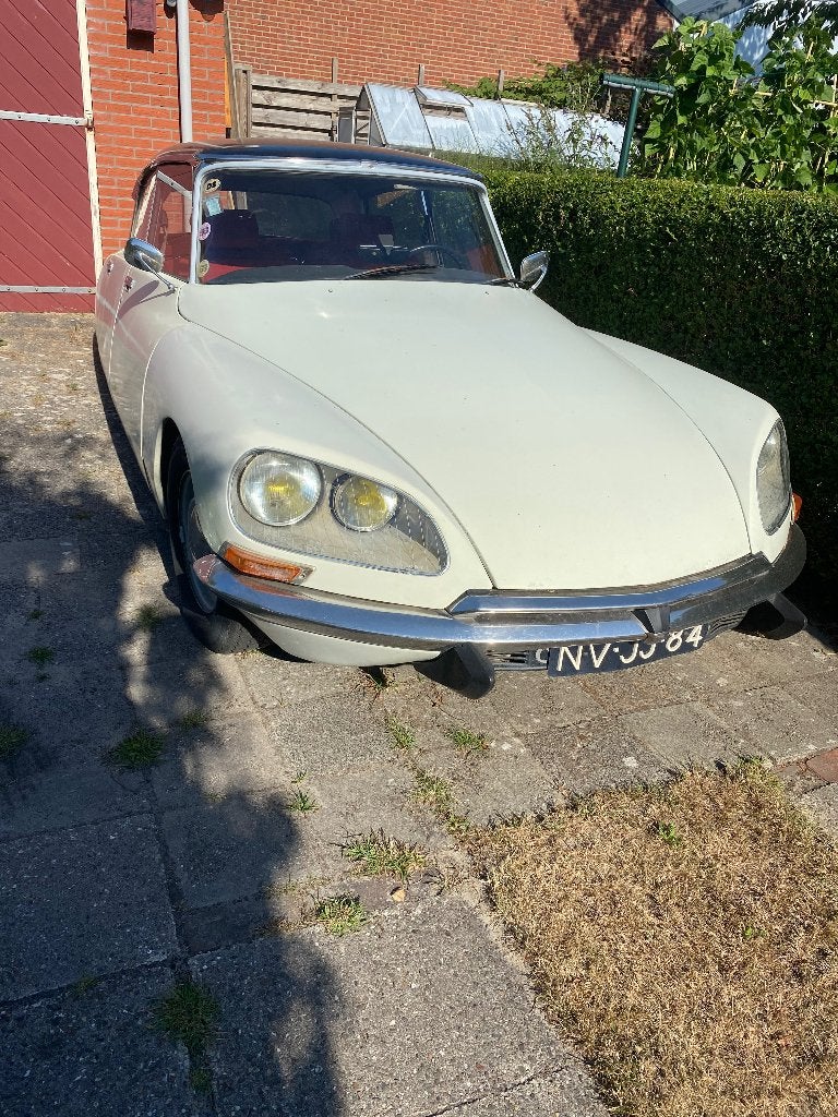 Citroën DS 21 2.2 1973 Wit, Auto's, Voorwielaandrijving, Stof, 4 cilinders, 1290 kg