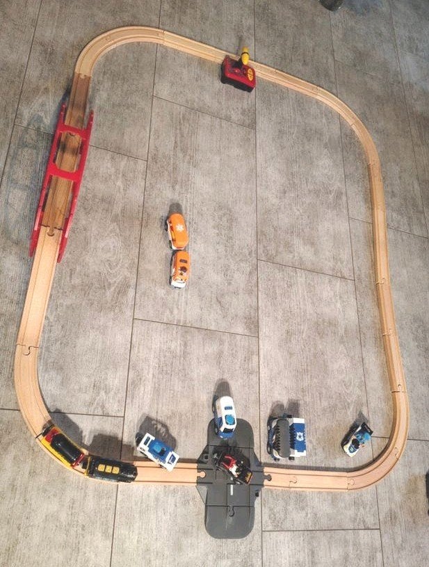 Playtive Houten Treinbaan Set - Zelf Samengesteld, Ophalen of Verzenden, Gebruikt