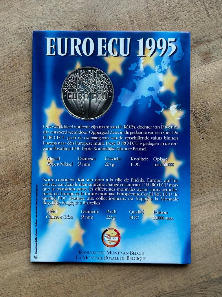 Euroecu 1995, Ophalen of Verzenden, Overige materialen