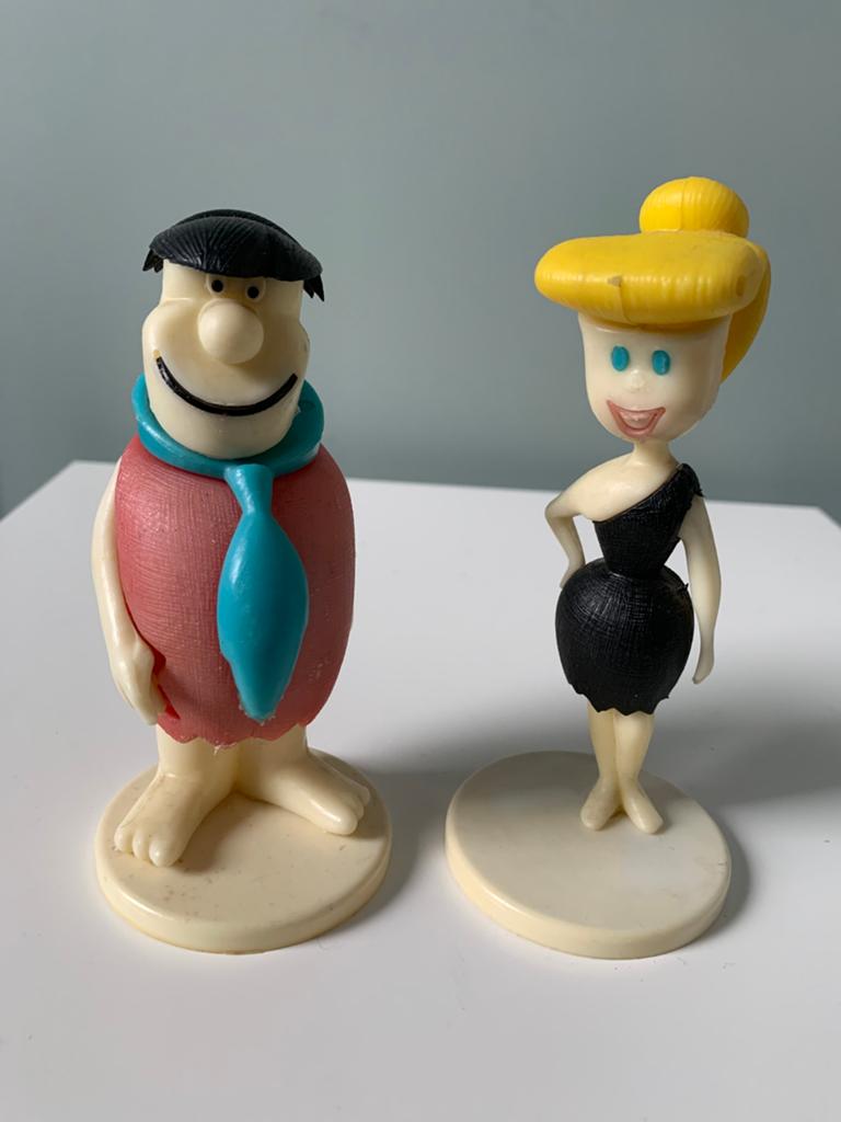 Poppetjes Fred en Wilma Flintstone, Hanna- Barbara 1967, Verzamelen, Poppetjes en Figuurtjes, Gebruikt, Ophalen of Verzenden