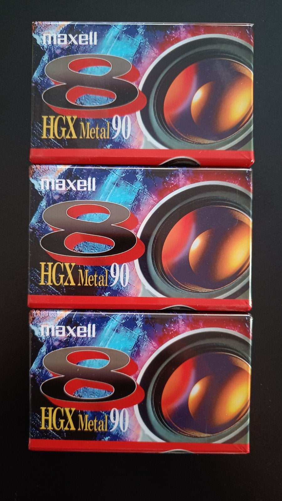 Maxell 8 HGX Metal 90 videocassettes (3 stuks), Ophalen of Verzenden, 8mm, (Video)band
