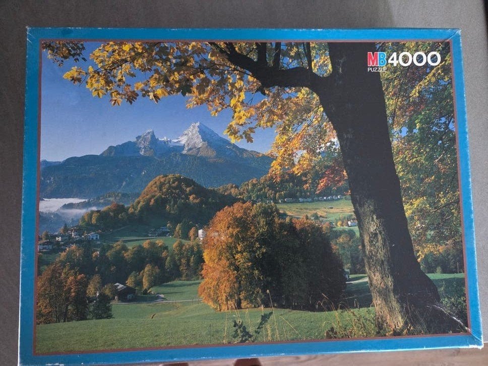 MB Legpuzzel 4000 stukjes - Berglandschap, Ophalen of Verzenden, Meer dan 1500 stukjes, Gebruikt, Legpuzzel