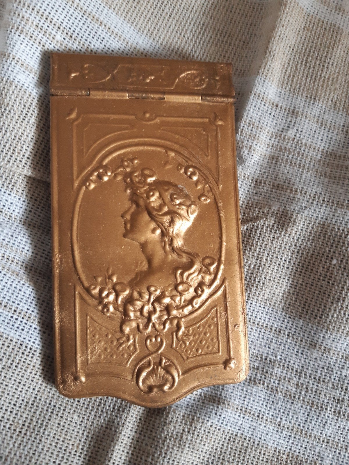 antiek messing balboekje decor klassiek vrouwenhoofd, Verzenden