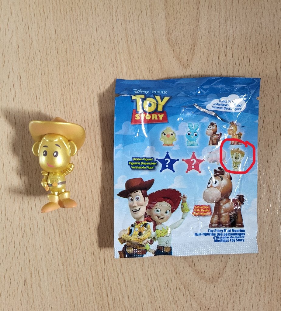 Toy Story 4 mystery figures golden Woody, Verzamelen, Disney, Ophalen of Verzenden, Overige figuren, Zo goed als nieuw, Beeldje of Figuurtje