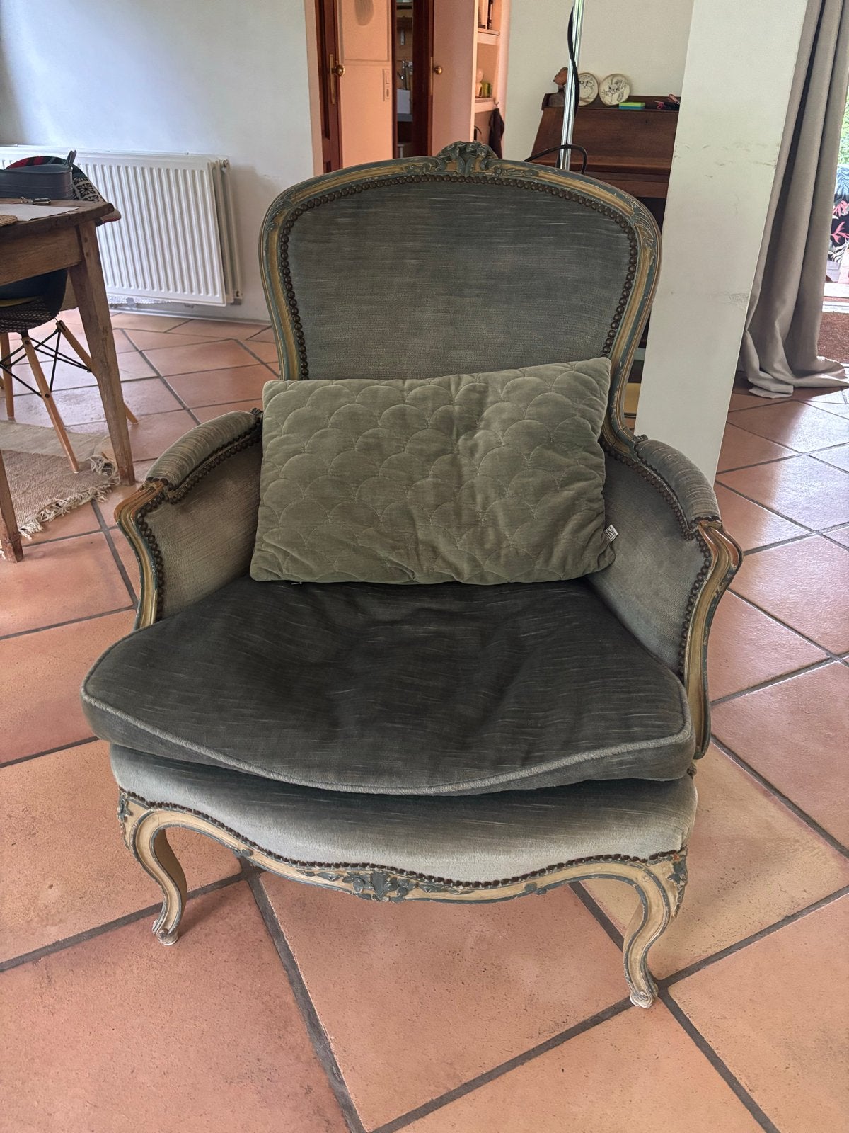 GRATIS fauteuil in Lodewijk XVI-stijl, Ophalen, Gebruikt, 75 tot 100 cm, Stof