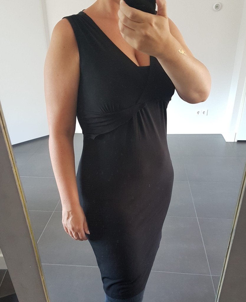 Jurk Esprit Zwart M Lang Fancy, Maat 38/40 (M), Verzenden, Zwart, Nieuw