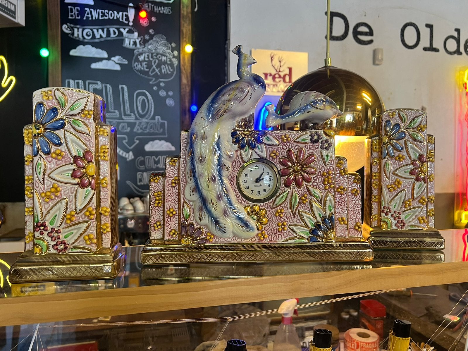 Art Deco Hubert Bequet klokkenstel, Antiek en Kunst, Antiek | Klokken, Ophalen
