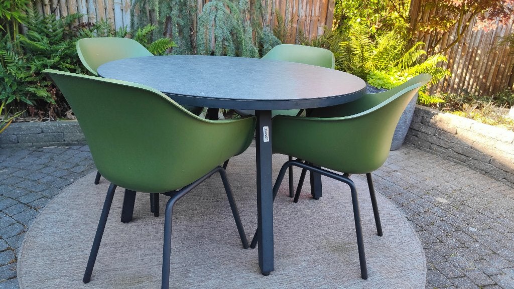 4 Hartman olijfgroen kuipstoelen, Ophalen, Zo goed als nieuw, Kunststof