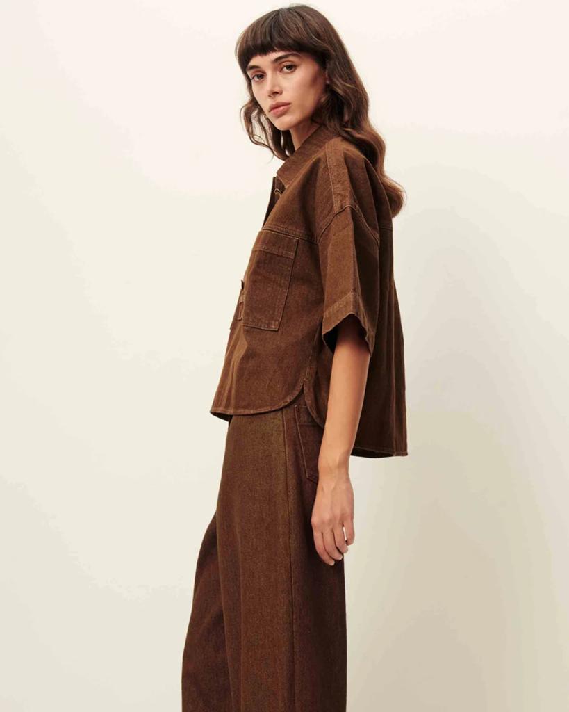 Sessùn fantastische combinatie, blouse & barrel broekje 34, Kostuum of Pak, Bruin, Nieuw, Ophalen of Verzenden
