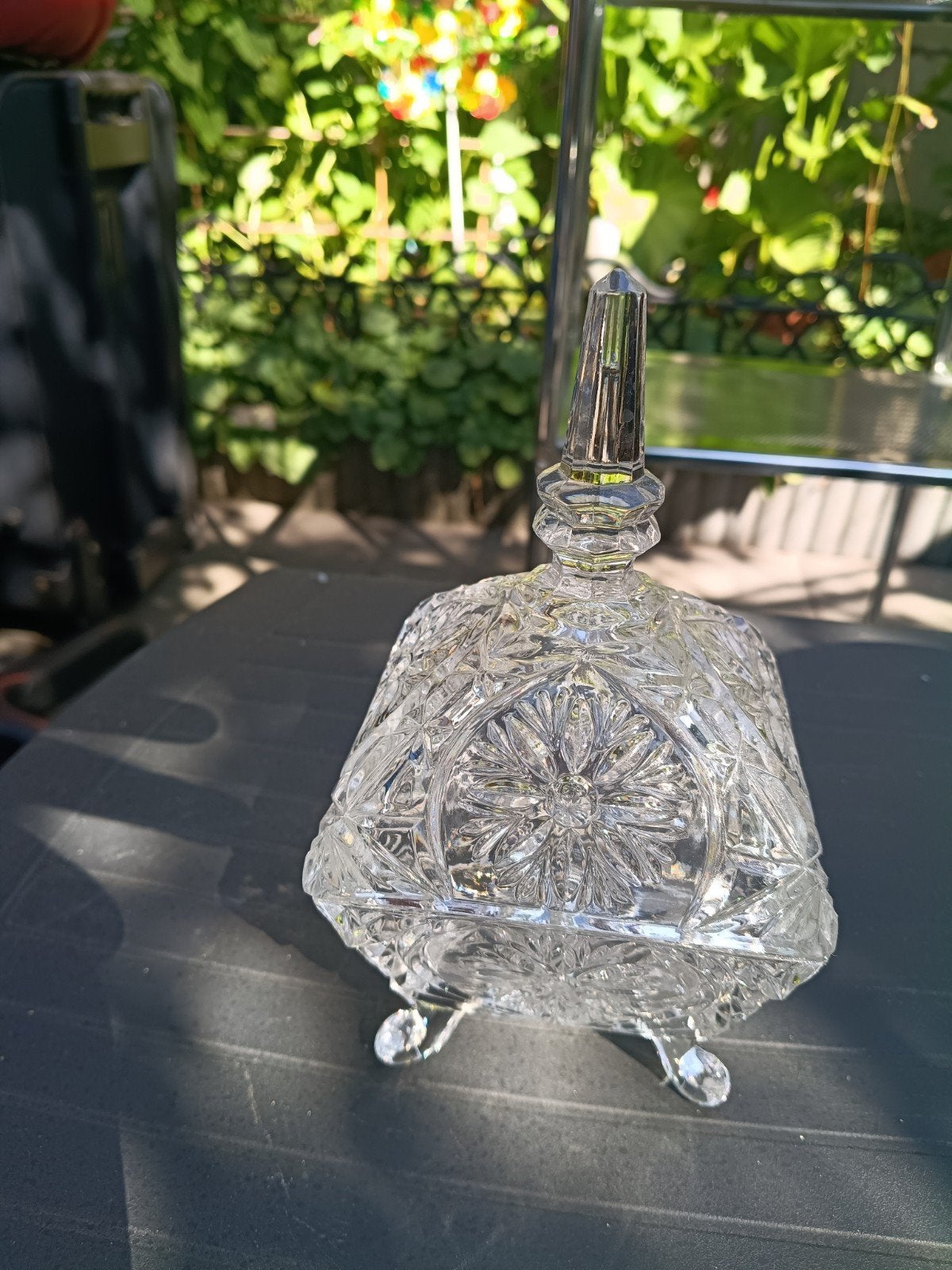 Prachtige kristallen bonbonschaal met deksel, Antiek en Kunst, Antiek | Glas en Kristal, Ophalen of Verzenden