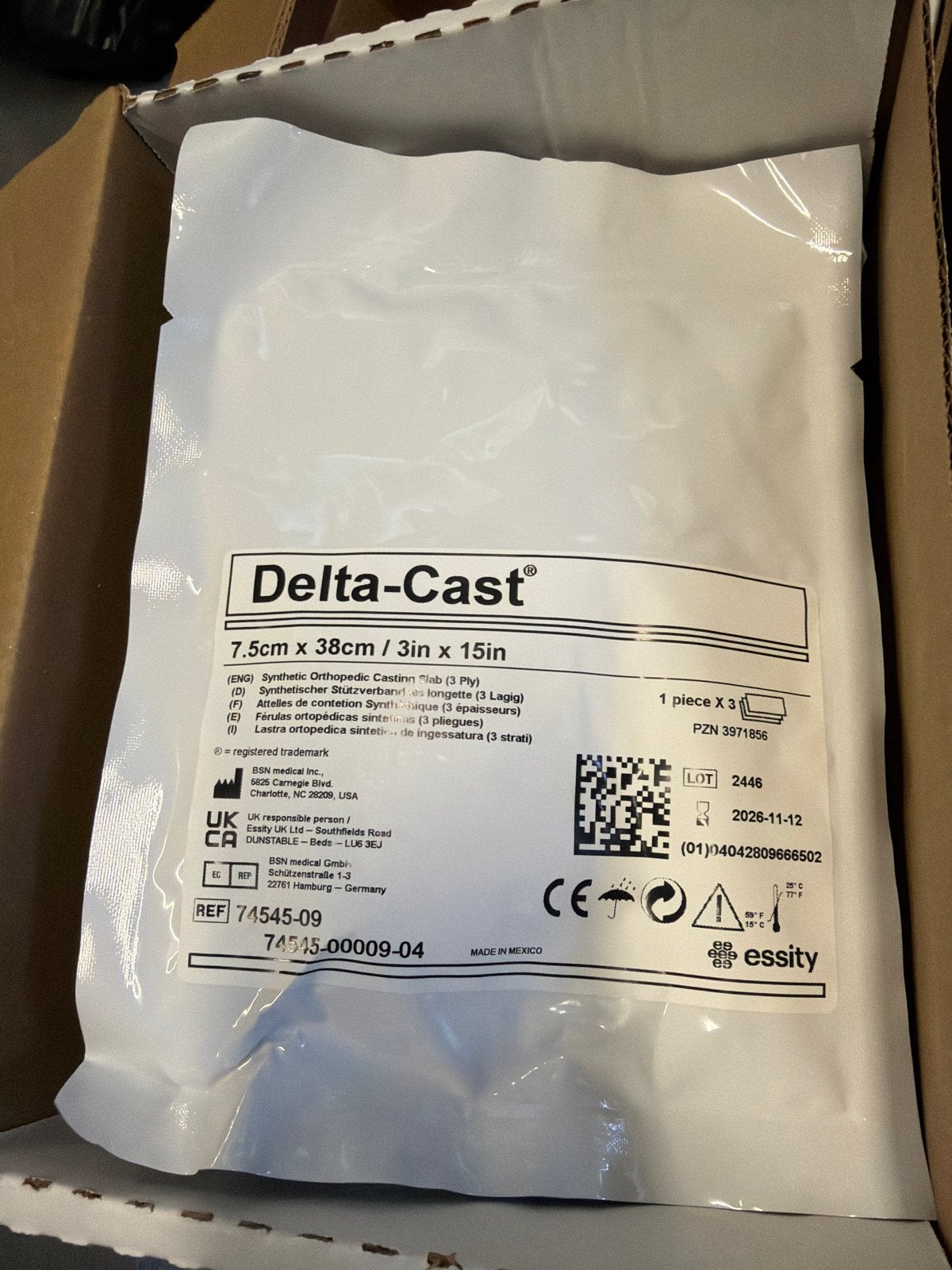 Delta-Cast Synthetische Gipsspalk – 7,5  38 cm, Nieuw, Ophalen of Verzenden, Nvt, Nvt