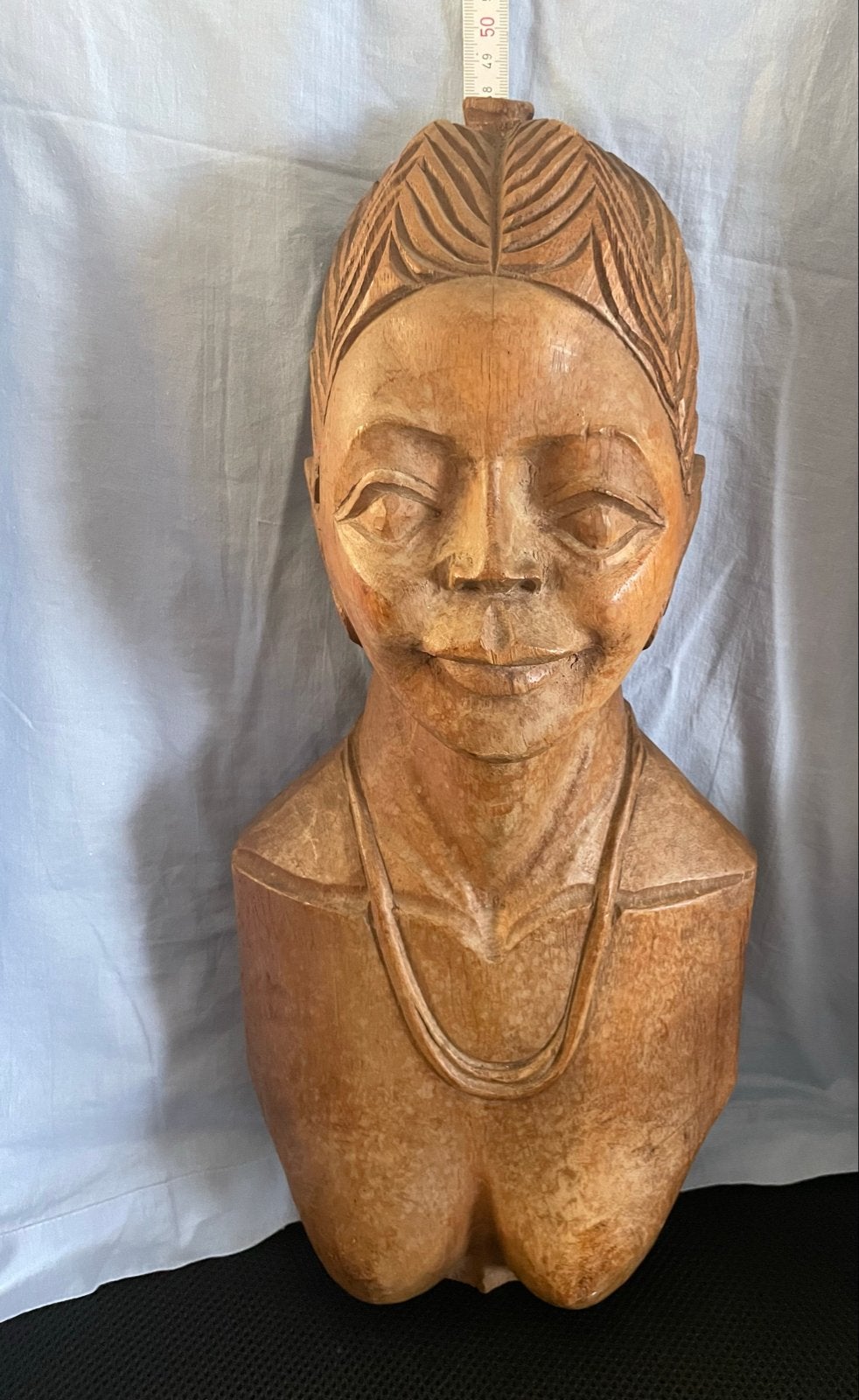 Tribale Afrikaanse houten buste van een vrouw, Antiek en Kunst, Kunst | Niet-Westerse kunst, Hout, Bruin, Afrika, Ophalen of Verzenden