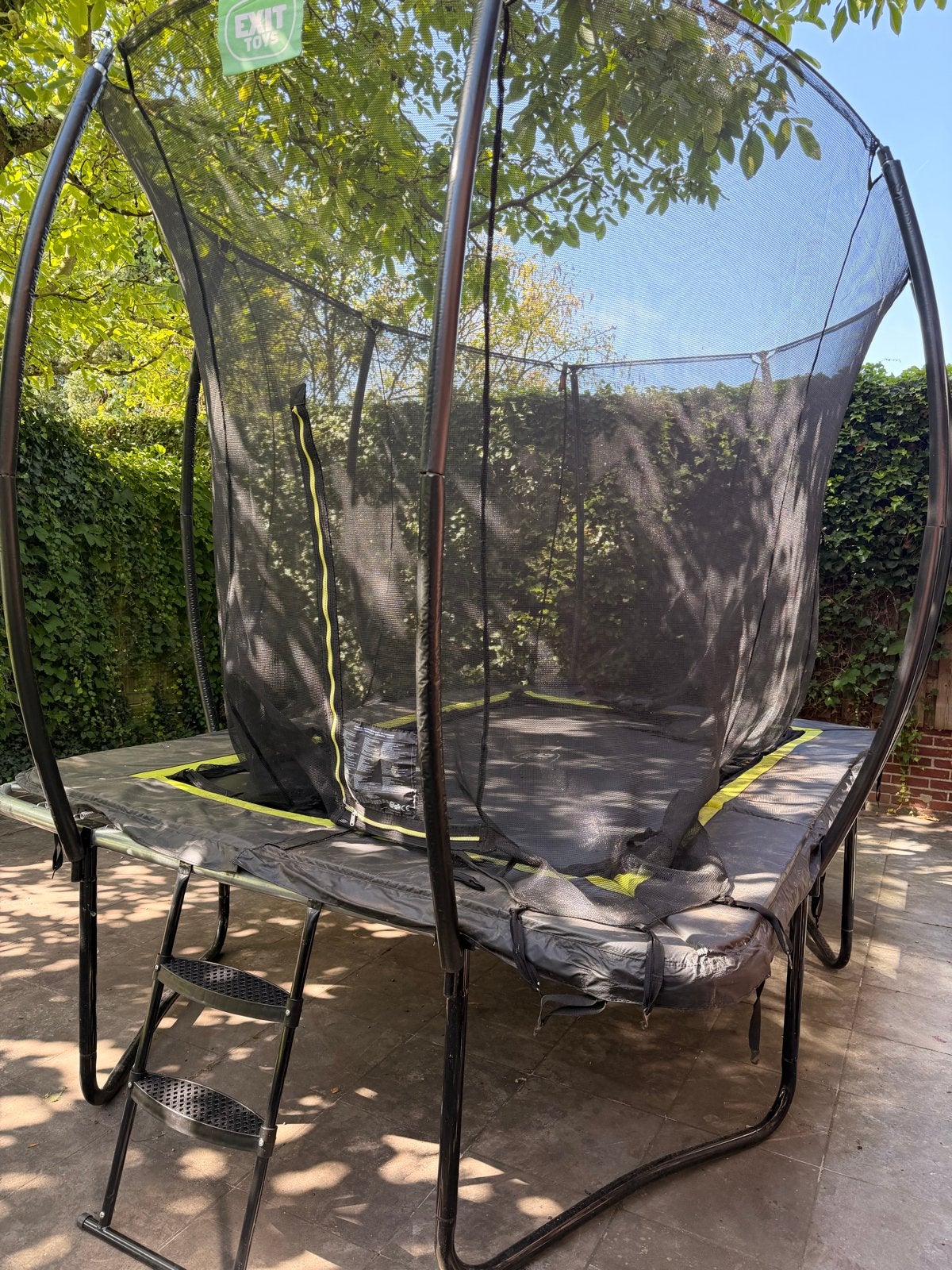 EXIT Toys Trampoline 305x214 met veiligheidsnet en trapje, Ophalen, Zo goed als nieuw