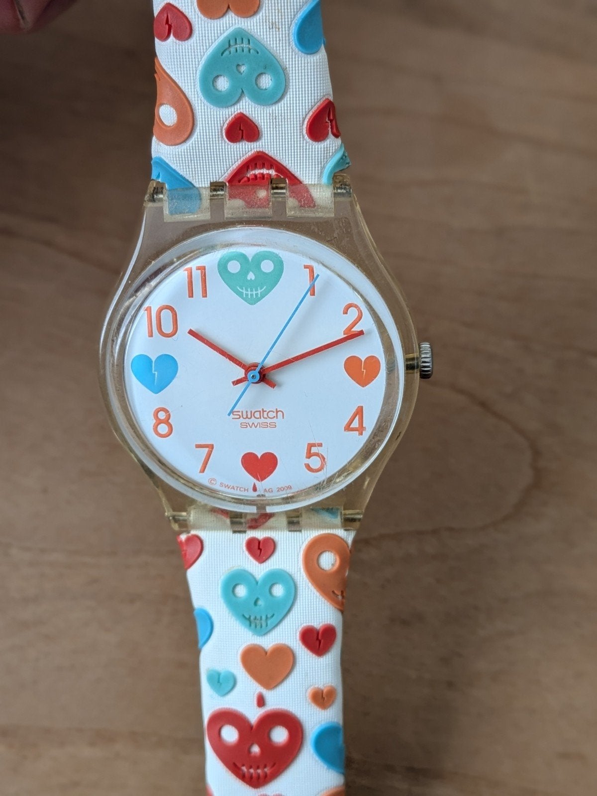Swatch Polshorloge met Hartjespatroon - GS139, Kunststof, Polshorloge, Swatch, Kunststof
