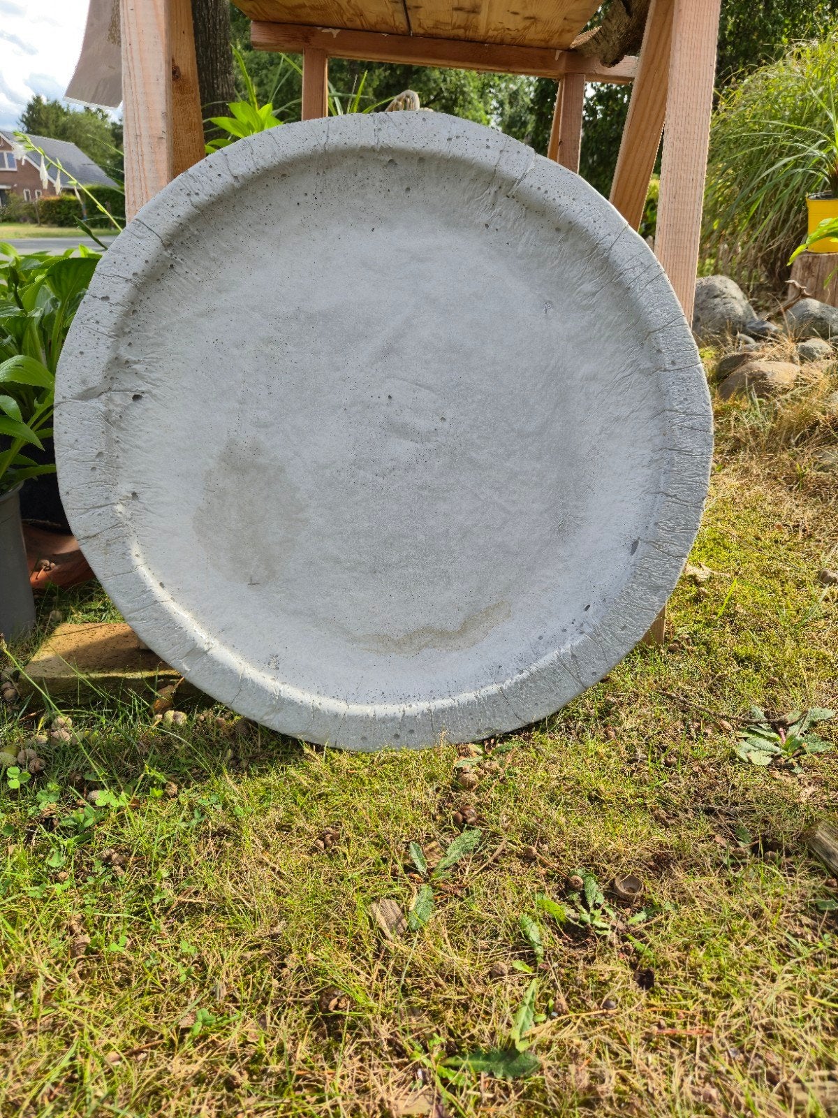 Betonnen waterschaal voor vogels in de tuin, doorsnee 60cm, Ophalen, Nieuw