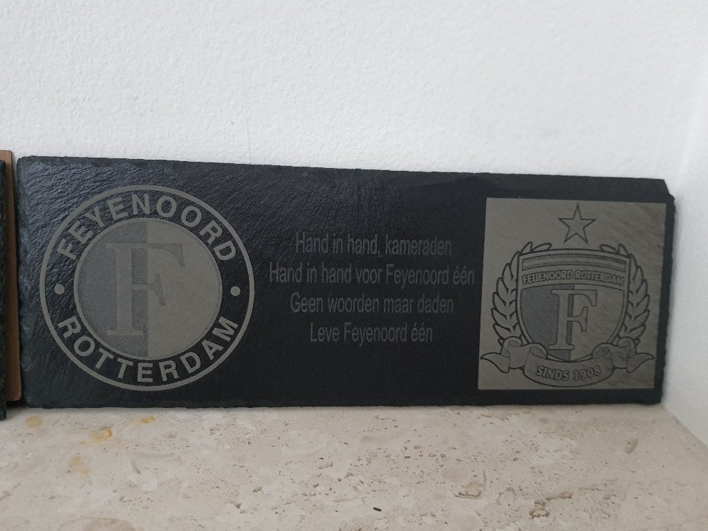 FEYENOORD plateau gegraveerd in leisteen, Ophalen of Verzenden, Nieuw, Feyenoord, Overige typen