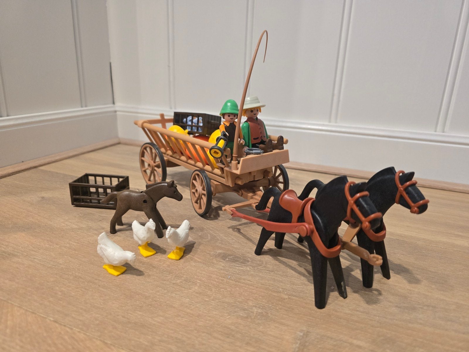 Playmobil 3735 – Boerenwagen met twee paarden, Ophalen of Verzenden, Zo goed als nieuw