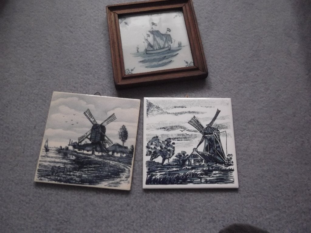 3 tegeltjes, Antiek en Kunst, Antiek | Wandborden en Tegels, Ophalen of Verzenden