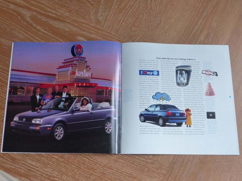Volkswagen Golf 3 1994 1995 Cabrio brochure USA, Verzenden, Zo goed als nieuw, Volkswagen