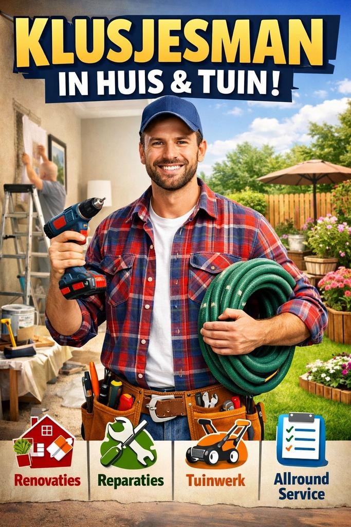 Tuinman/klusman die alles kan pb me !, Tuin en Terras, Ophalen of Verzenden, Nieuw