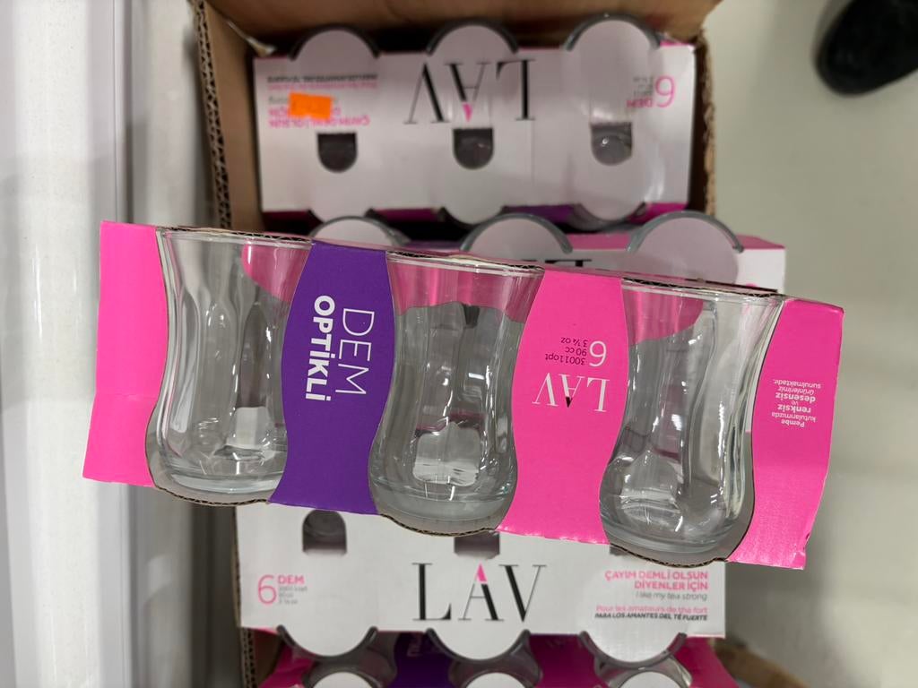 LAV merk Turkse theeglazec, Ophalen, Glas of Glazen, Nieuw, Glas