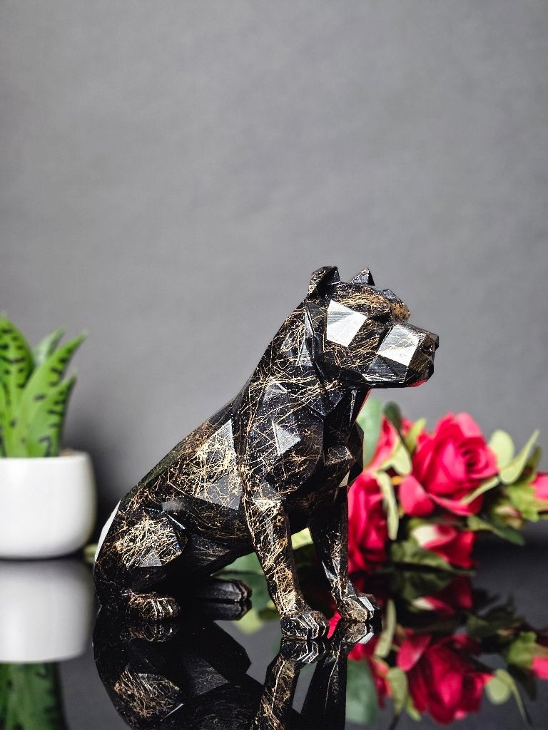 Geometrische Pitbull / Amstaff – Black & Gold Spark Edition, Ophalen of Verzenden, Zo goed als nieuw