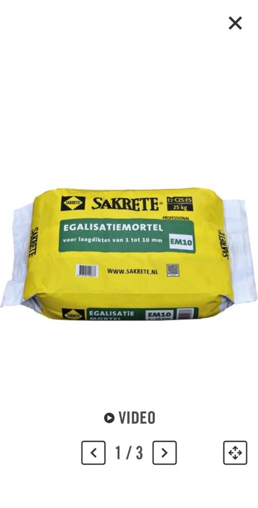 Sakrete Egalisatiemortel / egaline, Ophalen