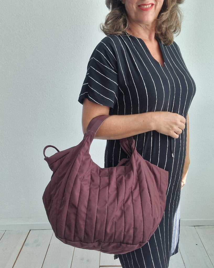 Mandarina Duck gewatteerde schoudertas. Aubergine, Overige kleuren, Verhip-vintage.nl, Ophalen of Verzenden, Zo goed als nieuw