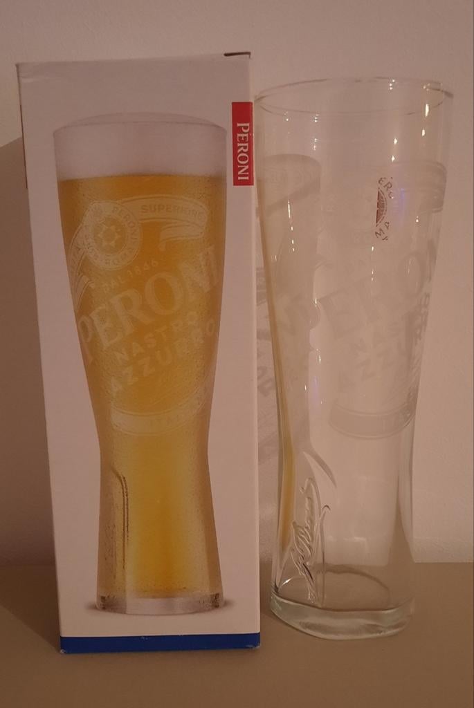 Peroni Bierglas - Nieuw in Doos, Ophalen, Nieuw, Overige merken, Glas