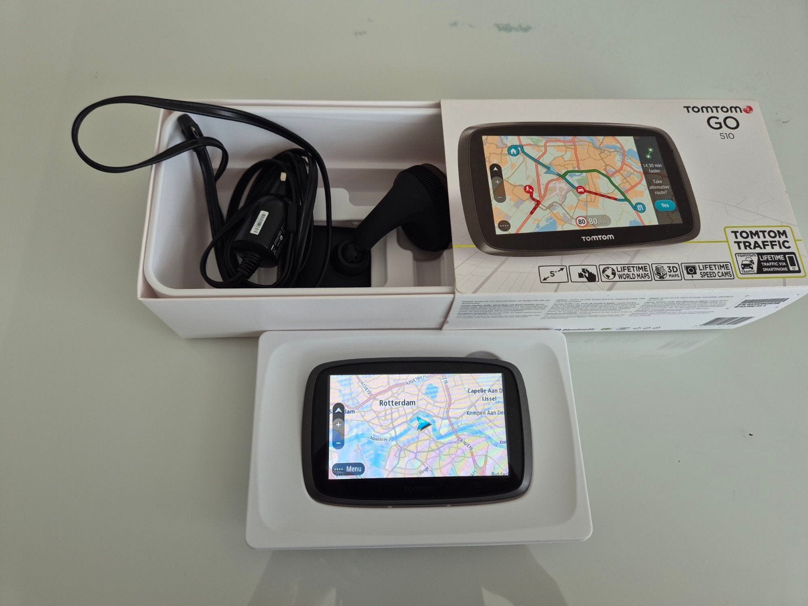 TomTom GO (520) 510 Navigatiesysteem met Lifetime Maps, Auto diversen, Ophalen of Verzenden