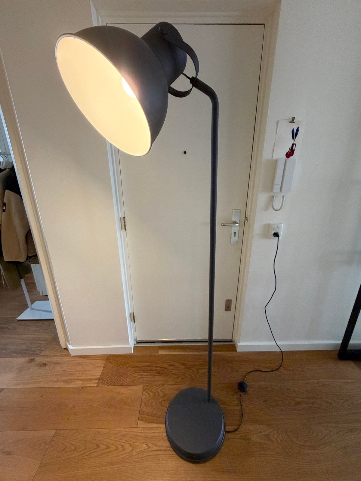 Lamp - Ikea HEKTAR Staande lamp, donkergrijs, Ophalen, Zo goed als nieuw, E27 (groot)
