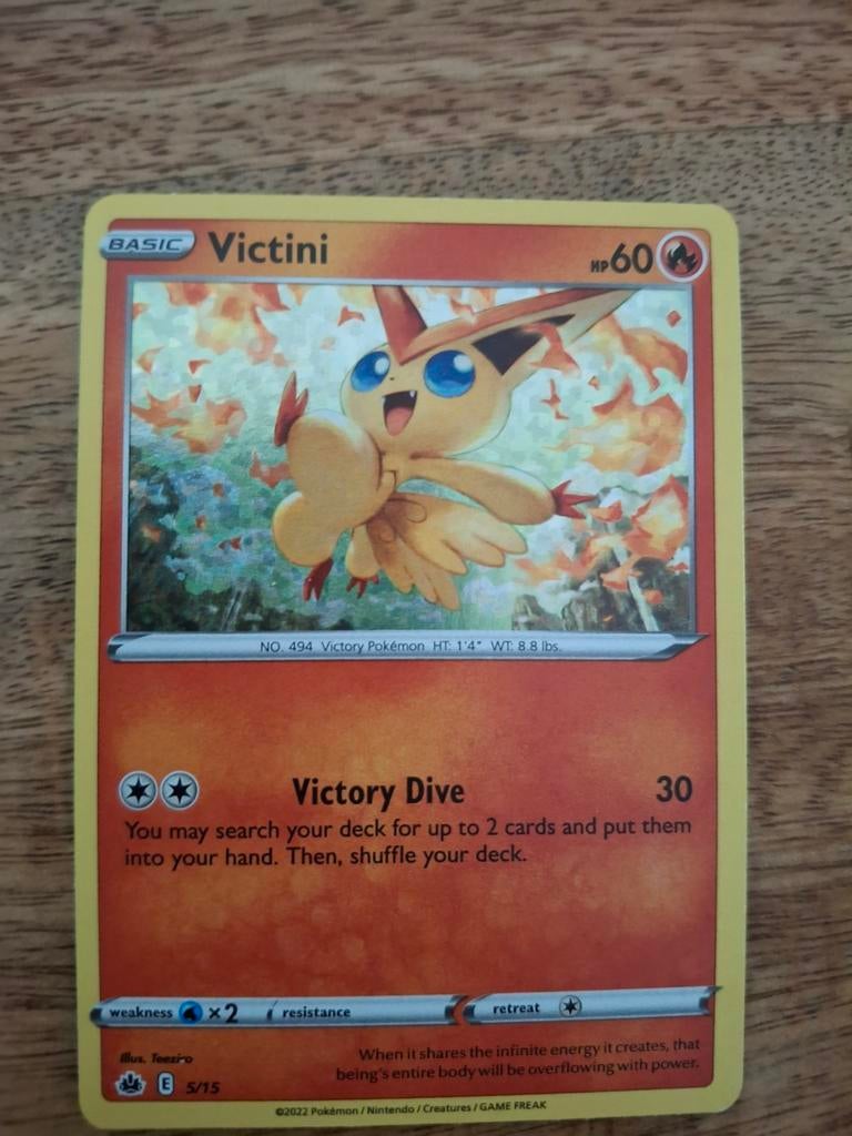 Victini Pokémon Kaart - Basic HP60 - Zo goed als nieuw, Ophalen of Verzenden, Zo goed als nieuw, Losse kaart