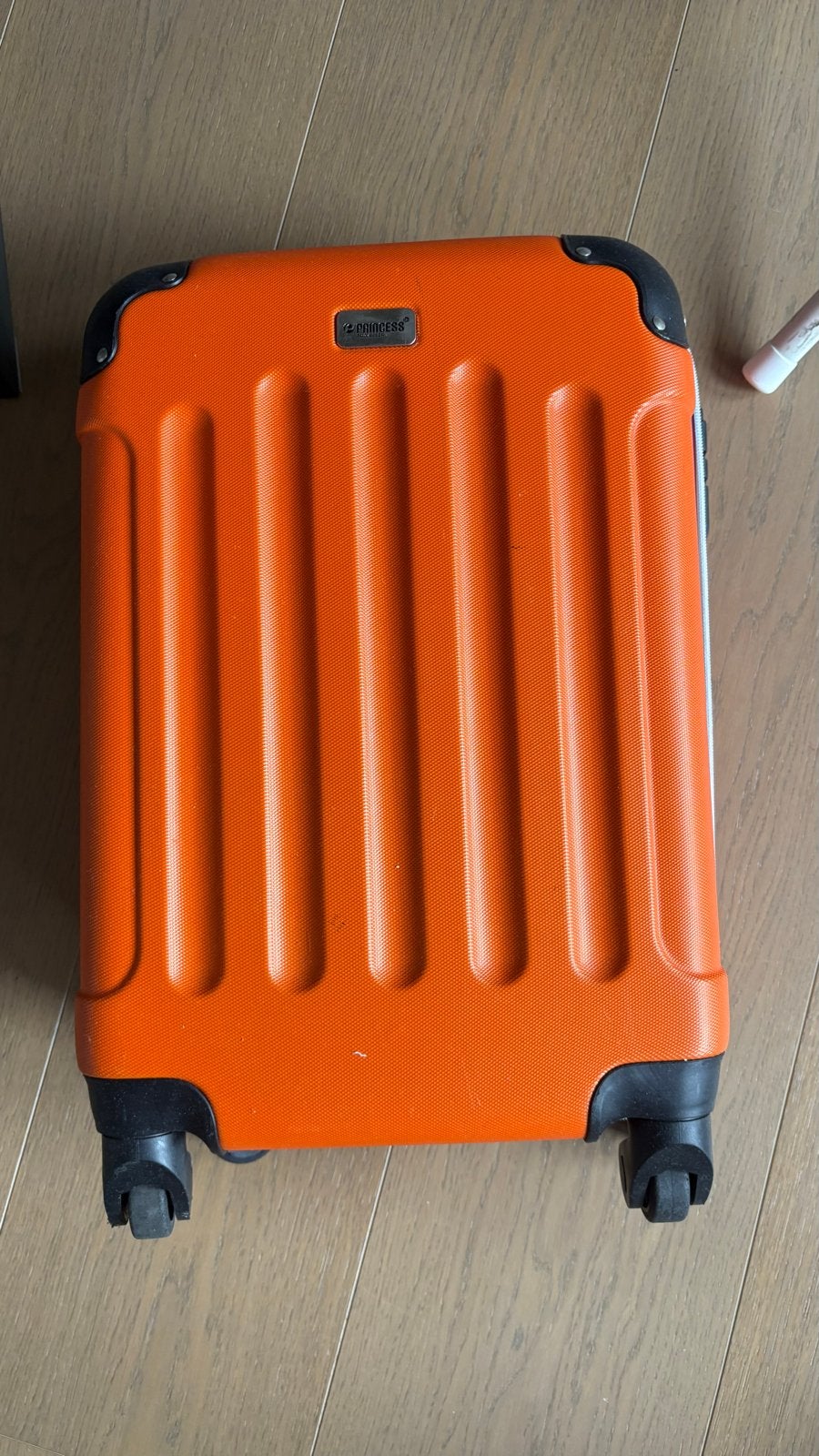 Oranje Princess reiskoffer met uitschuifbare handgreep, 40 tot 60 cm, 30 cm of meer, Gebruikt, Oranje