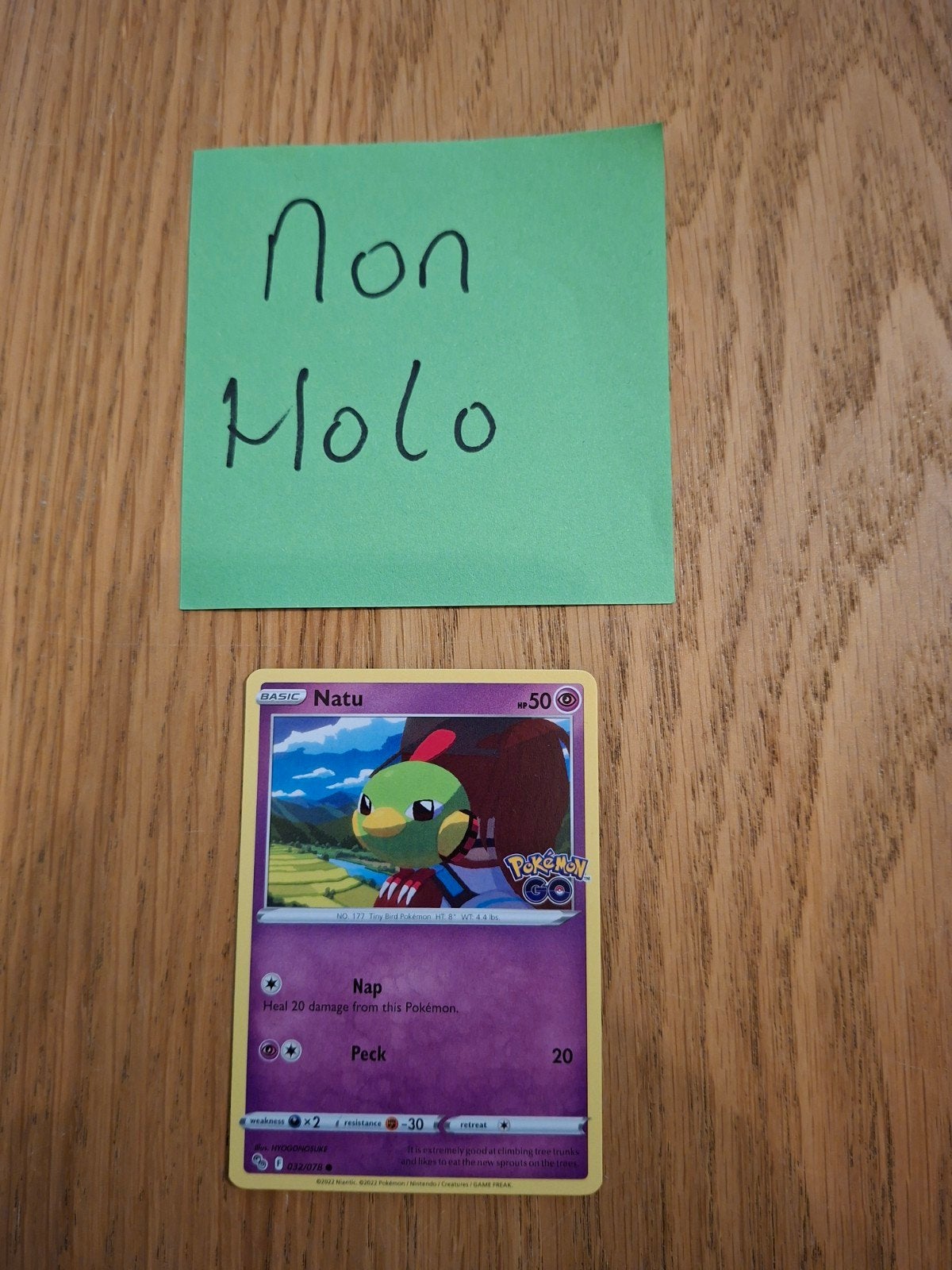 Natu 032/078 Pokemon GO, Hobby en Vrije tijd, Ophalen of Verzenden, Nieuw, Losse kaart