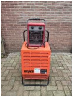 Bouwdroger 50l/24h-400m3/h + kachel 3000 watt huur €50 p/w, Ophalen, Minder dan 60 cm, Kachel, 30 tot 80 cm