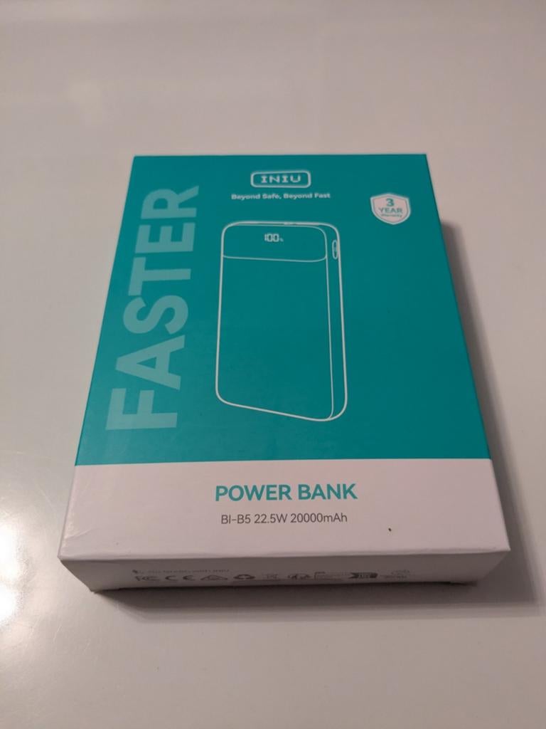 INIU Powerbank 20000mAh 22.5W, 2x Usb-A en 1x Usb-C Nieuw in, Telecommunicatie, Powerbanks, Ophalen of Verzenden, Nieuw, INIU