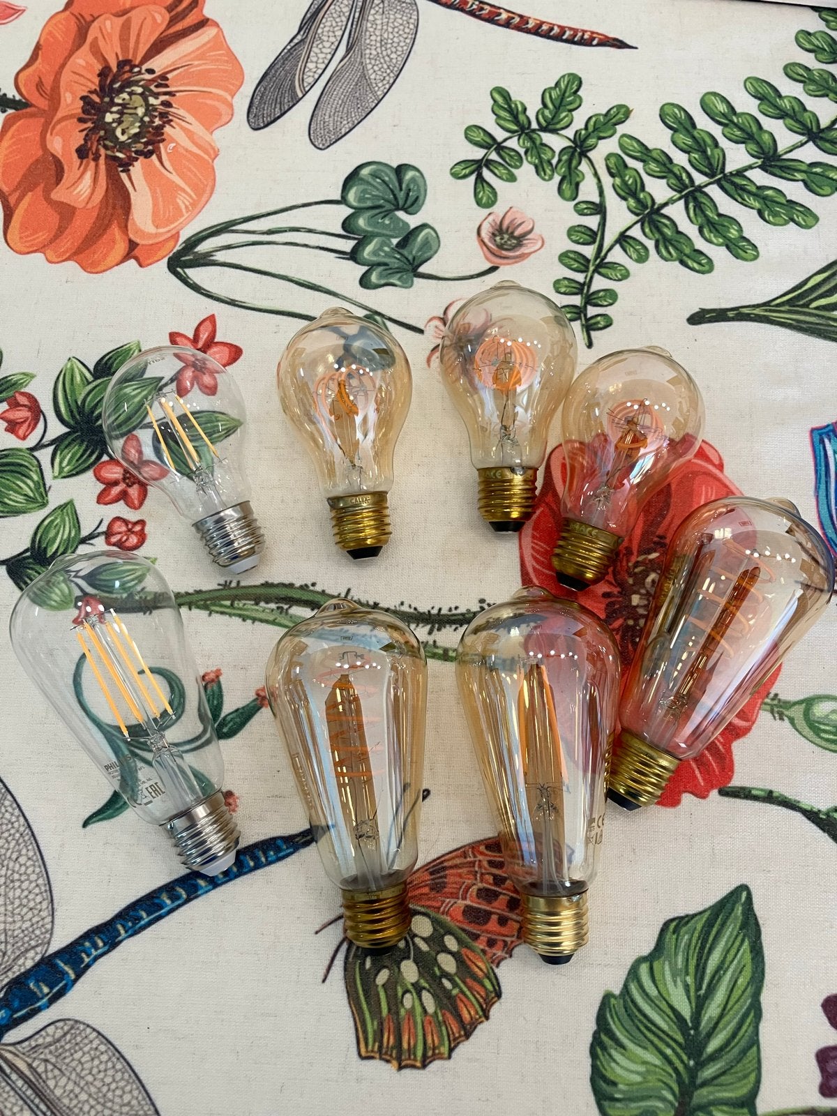 8 diverse filament LED-lampen: Calex en Philips, E27 fitting, Led-lamp, Gebruikt, Dimbaar, Warm wit