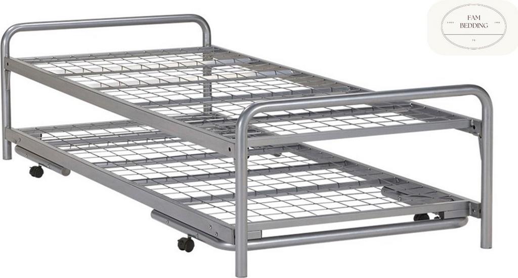 Onderschuif bed metaal, Ophalen, 90 cm, Eenpersoons, Zo goed als nieuw