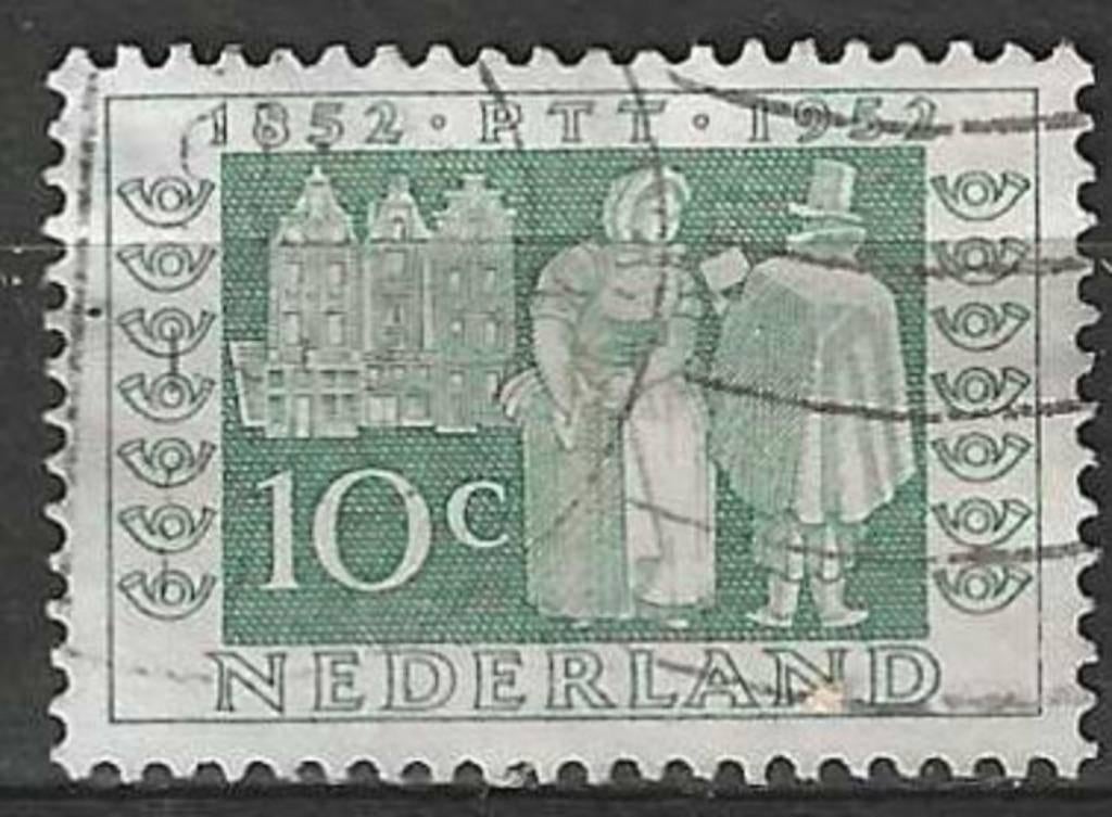 Nederland 1952 - Yvert 576 - 100 Jaar P.T.T. - 10 c. (ST), Verzenden, Gestempeld