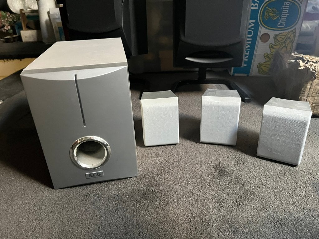 AEG 4607 HC Subwoofer en 3 spaekers Satellite, Audio, Tv en Foto, Luidsprekers, Ophalen of Verzenden, Gebruikt, Subwoofer, Overige merken