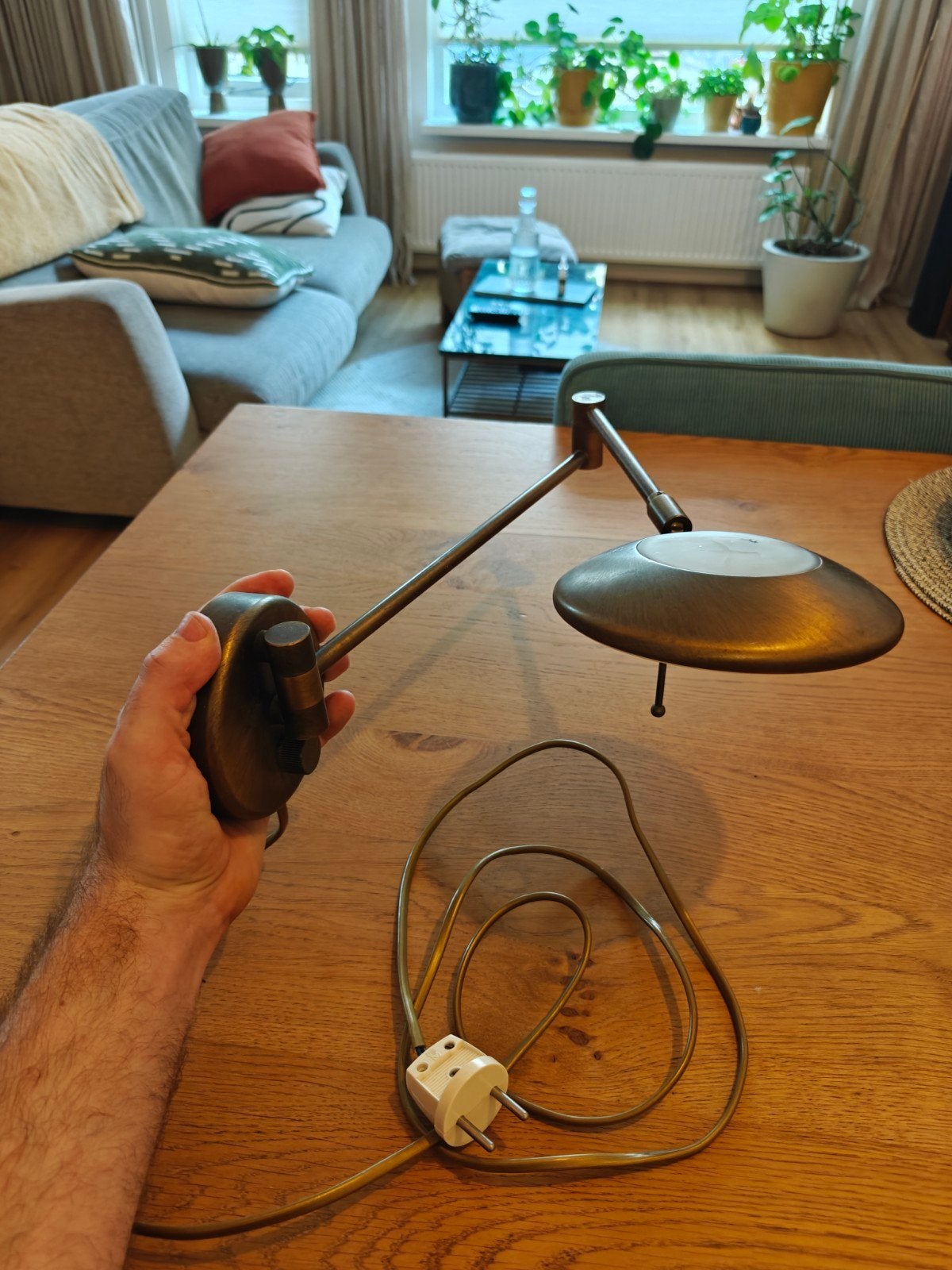 Steinhauer leeslamp met wandbevestiging en halogeenlamp, Overige merken, Gebruikt, Overige fittingen, Ophalen of Verzenden