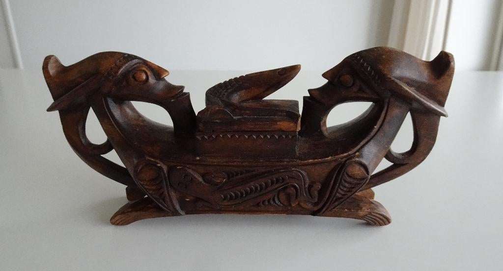 Vintage Beeld gemaakt door Batak volk uit Sumatra, Indonesië, Ophalen