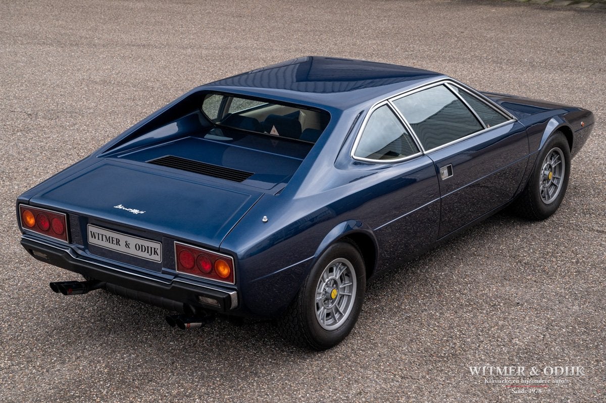 Ferrari Dino GT 4 3ltr Blu Sera (bj 1976), Auto's, Dealer onderhouden, Gebruikt, Blauw, Leder en Stof