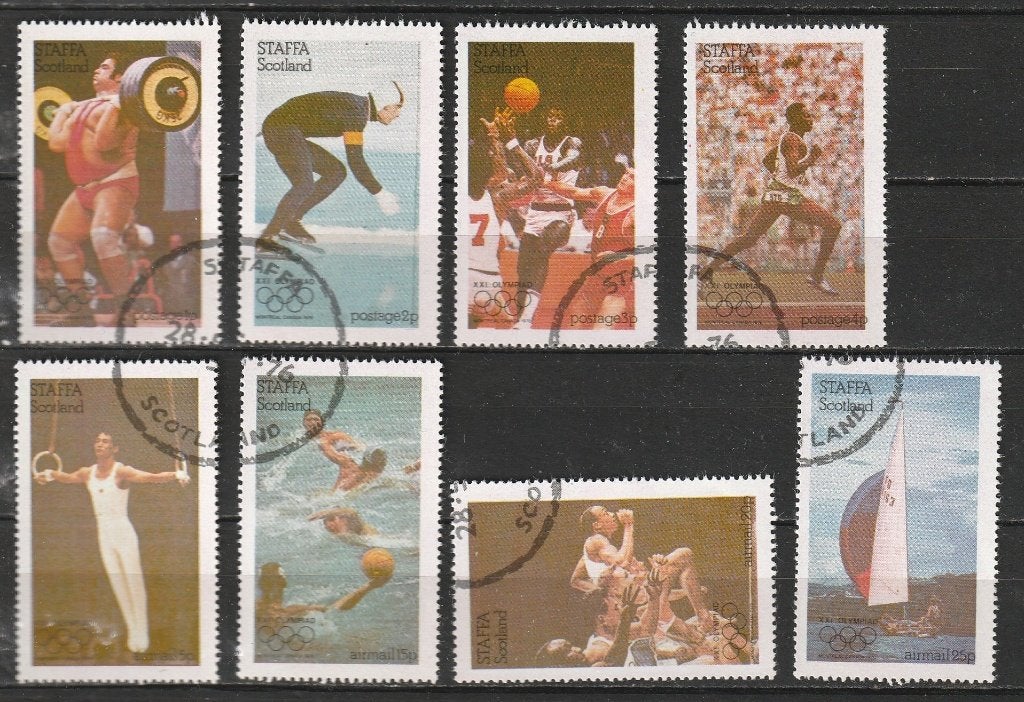 4575. Schotland  - Staffa 8 zegels gest. Olymp. Spelen, Postzegels en Munten, Ophalen of Verzenden, Gestempeld