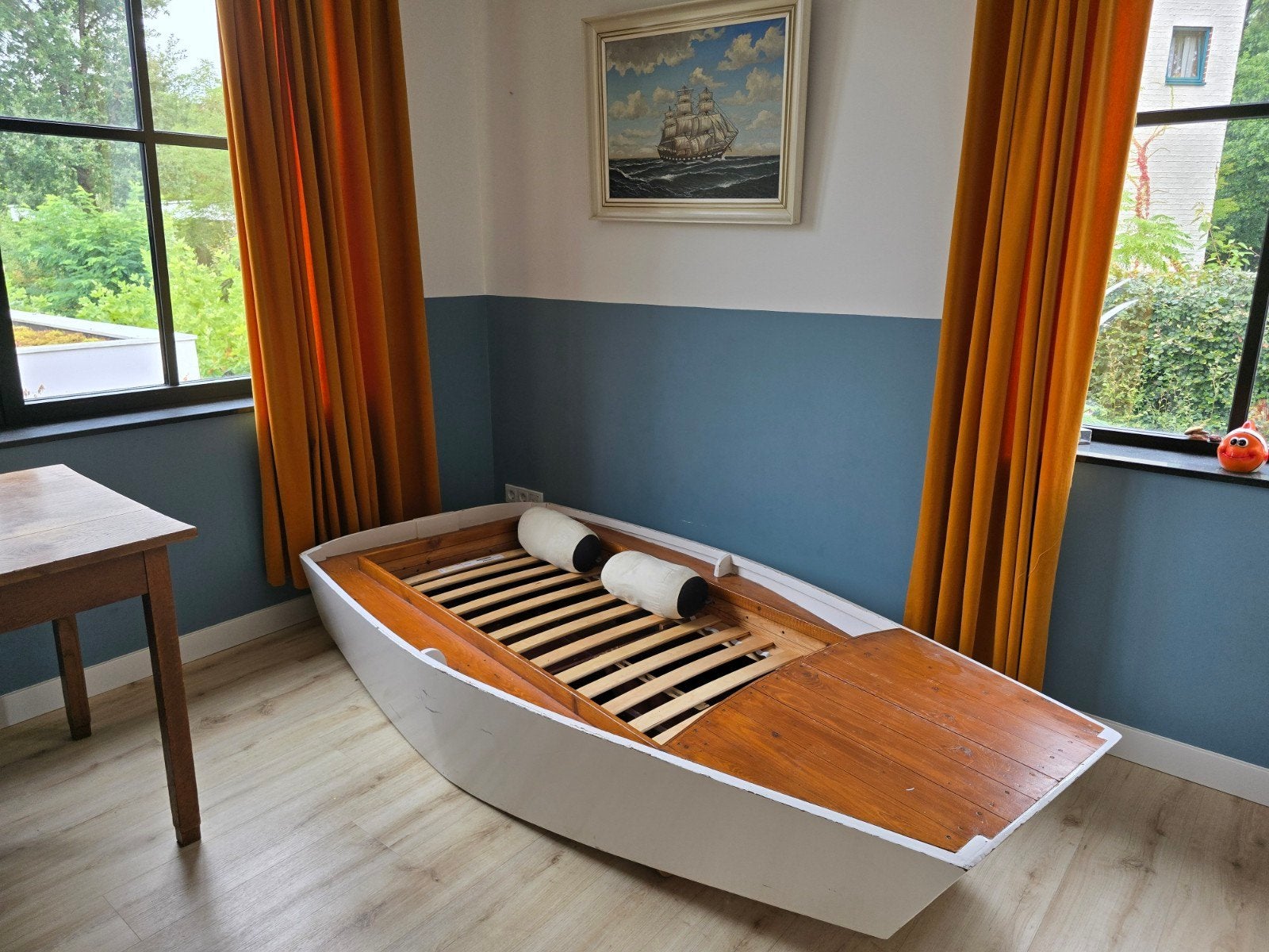 Uniek bootbed - kinderbed in bootvorm, Gebruikt, Overige kleuren, Eenpersoons, 70 cm of minder