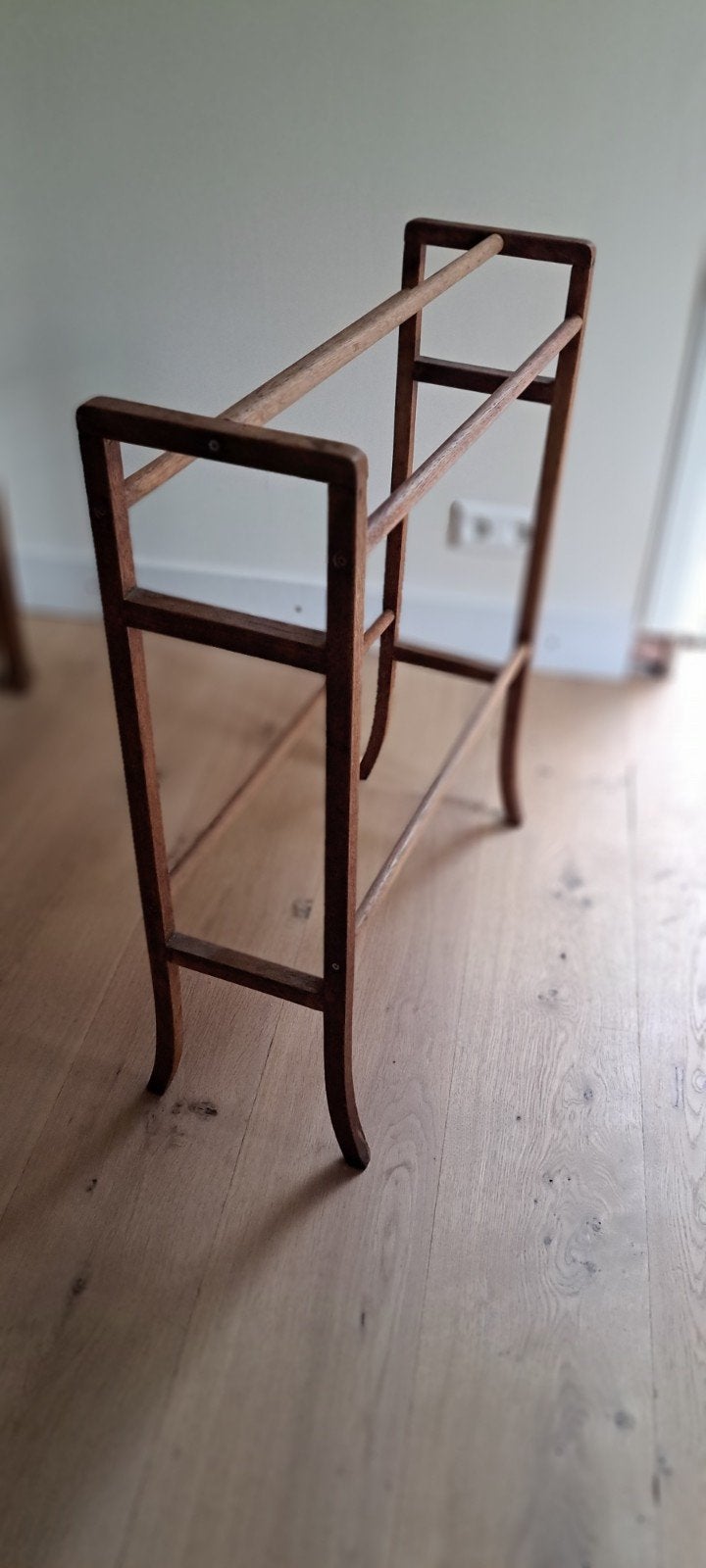 vintage eikenhouten droogrek/kledingrekje, Ophalen, Gebruikt