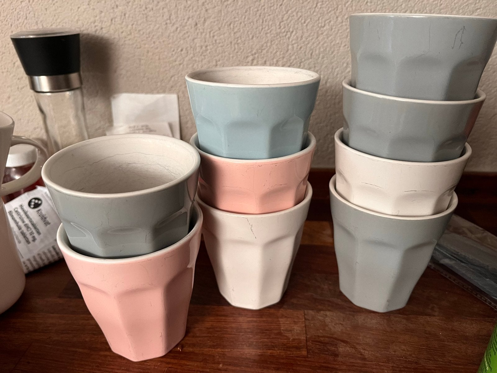8 HEMA Bekers in verschillende kleuren, Ophalen of Verzenden, Meerkleurig, Overige merken, Overige typen