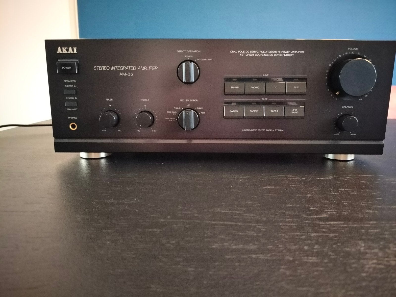 akai AM35 stereo versterker izgst., Ophalen of Verzenden, Minder dan 60 watt, Overige merken