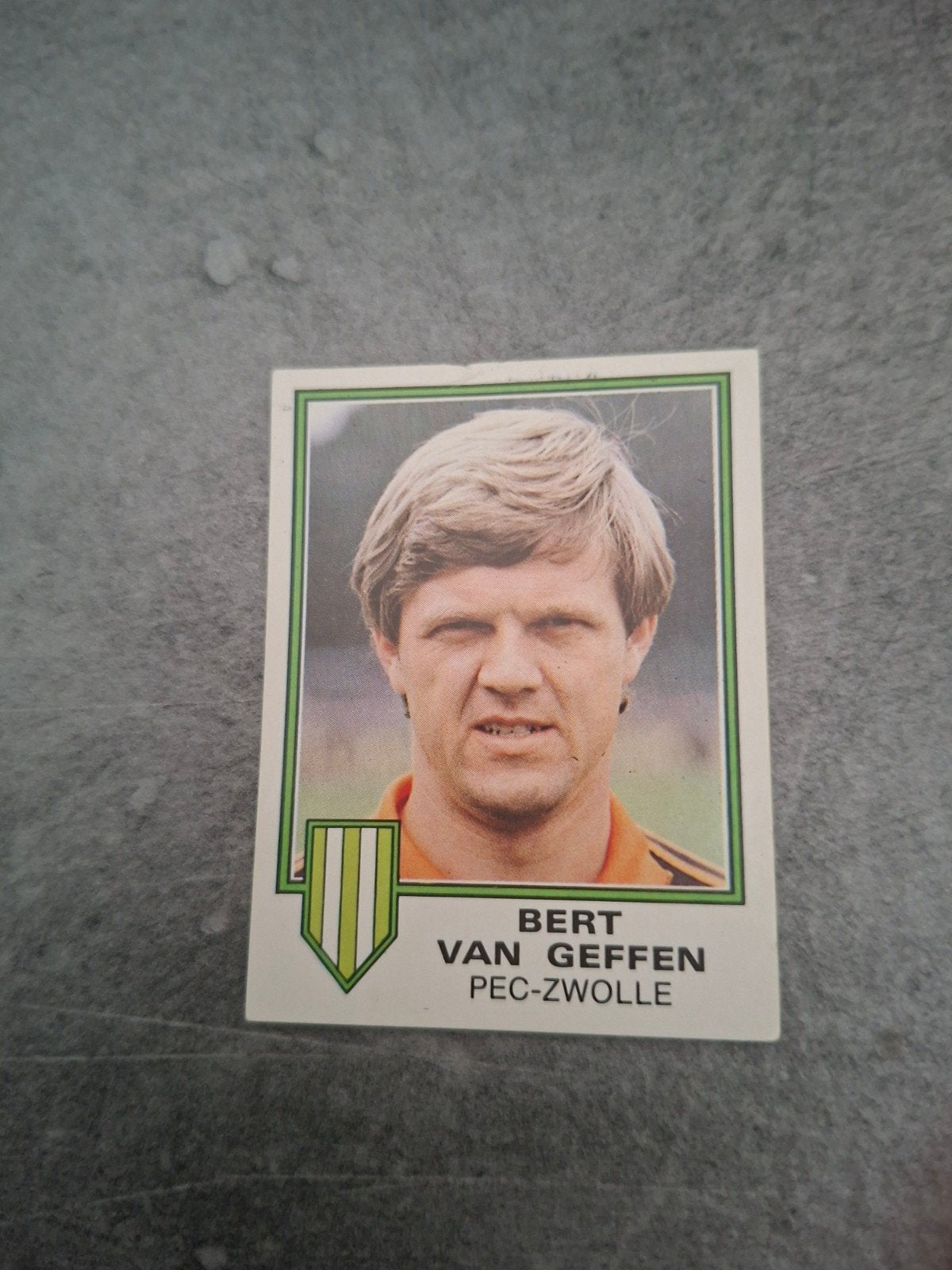 Panini sticker Voetbal 81. Bert van Geffen PEC-Zwolle., Ophalen of Verzenden, Zo goed als nieuw, Sticker