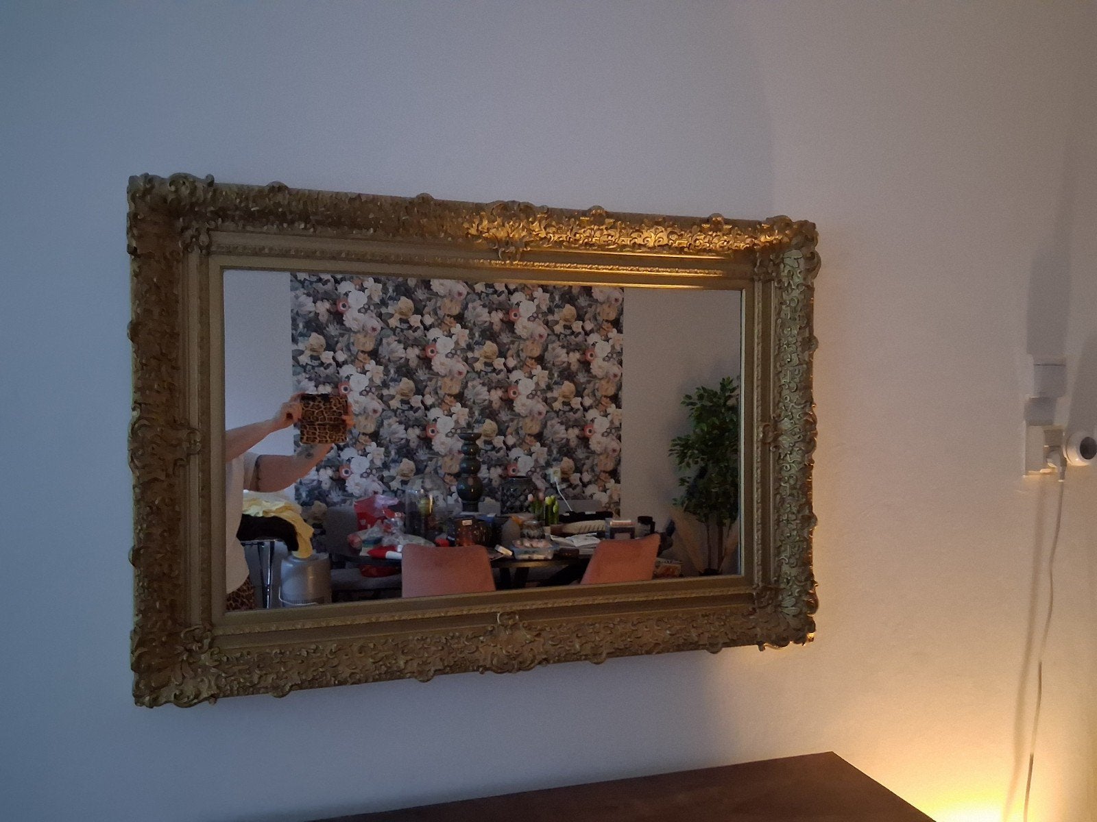 Antieke spiegel goud, Ophalen, Rechthoekig, 100 tot 150 cm, Minder dan 100 cm